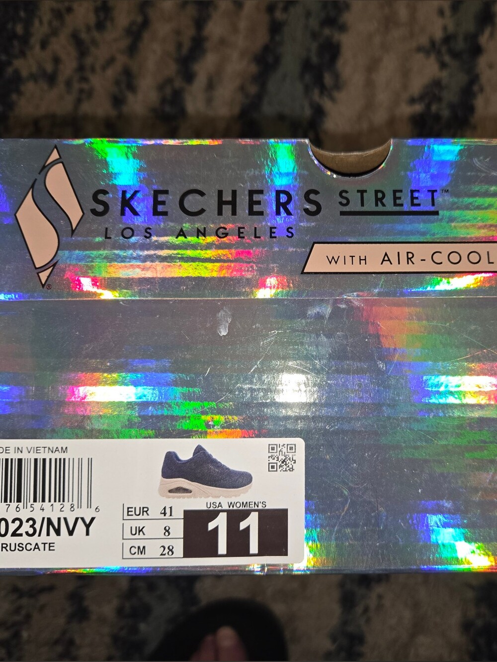 Skechers Women's Glitter Navy Athletic Sneakers - Picture 7 of 7